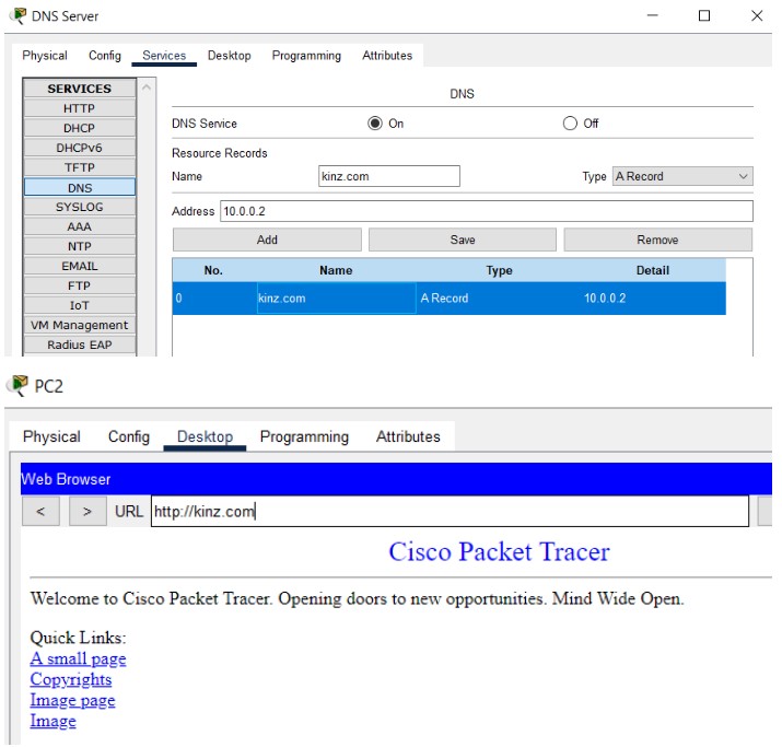 DNS resolves name into IP address